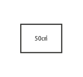 版サイズの基本は50㎠以内です。